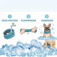 Anleitung Eispfote Kühl-Bandana: nass machen, auswringen, umbinden